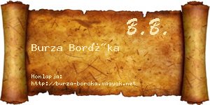 Burza Boróka névjegykártya